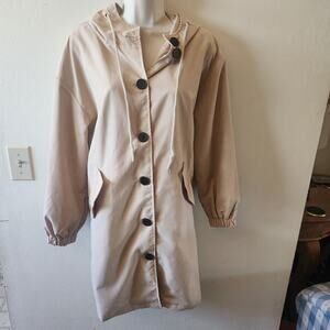 Vintage Paris Design Trench Coat in Tan size small